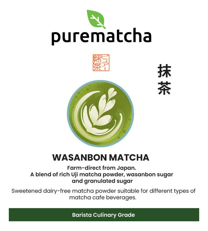 10g Wasanbon Matcha Latte Powder (Sweetened Matcha Powder) - Image 3