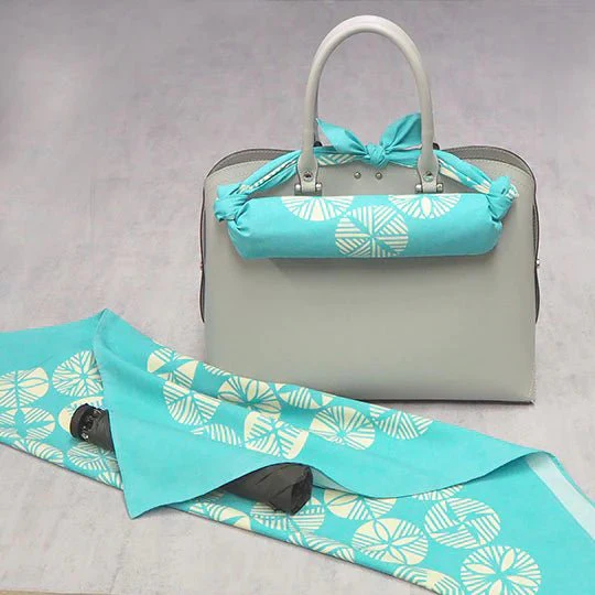 70 Isa Monyo Water-Repellent Pine Turquoise Furoshiki Wrapping Cloth - Image 4