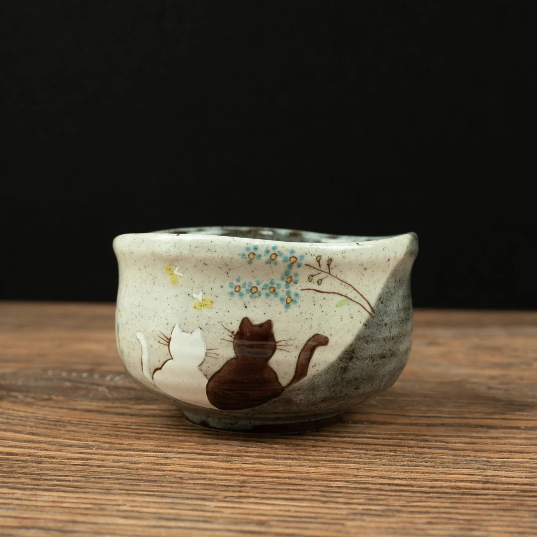 Atelier Yu Cats In Sunny Spot Kutani Matcha Bowl Chawan - Image 4