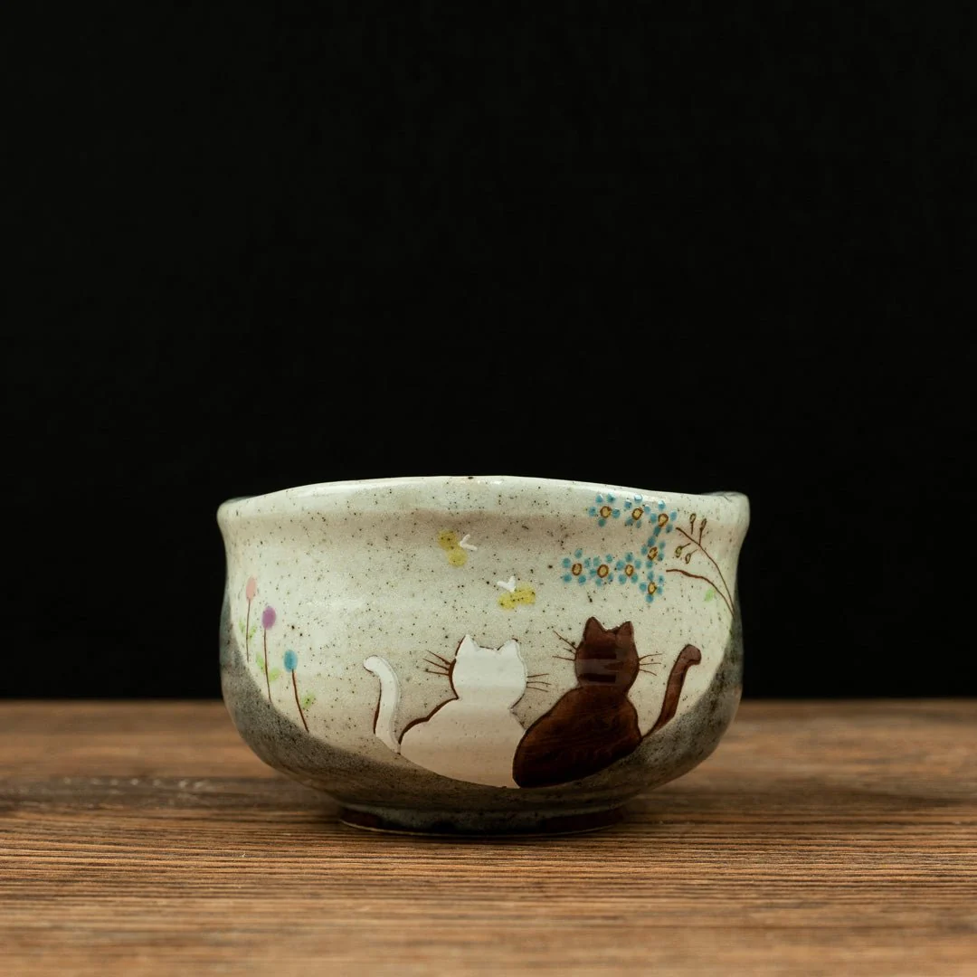 Atelier Yu Cats In Sunny Spot Kutani Matcha Bowl Chawan - Image 7