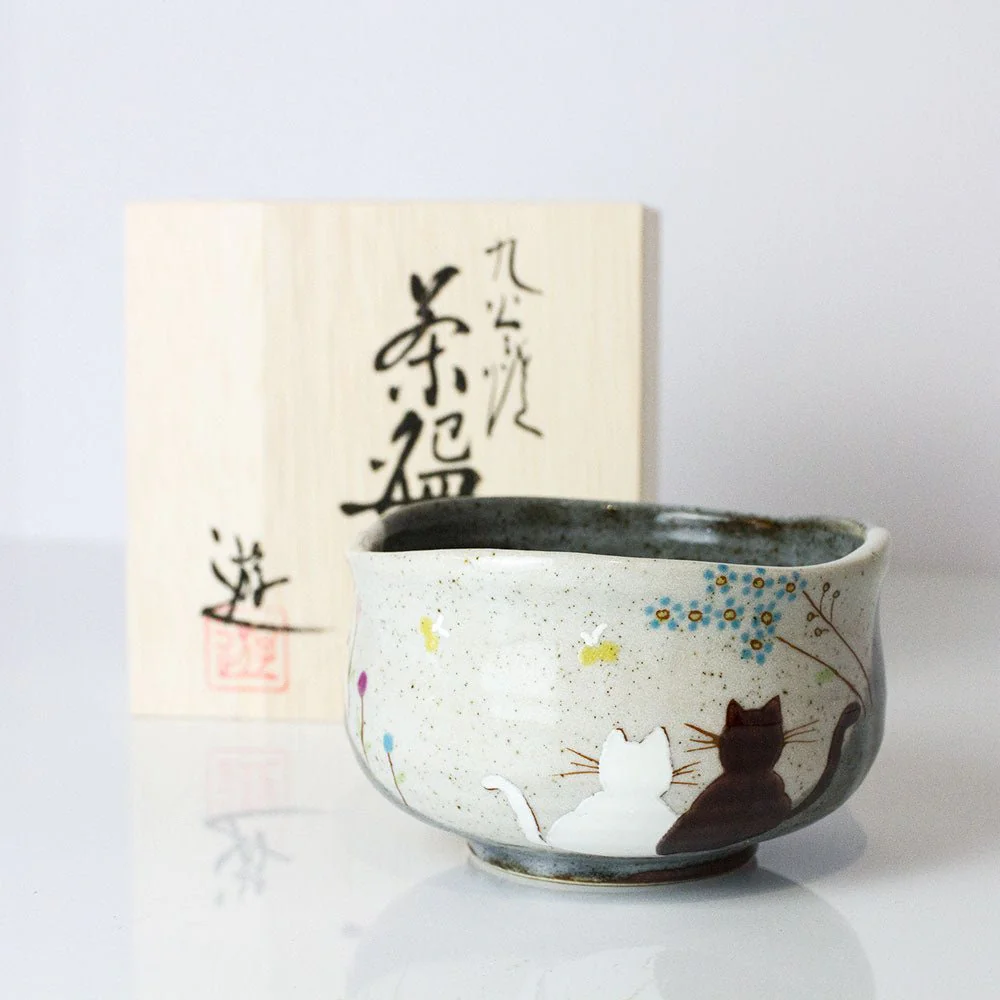 Atelier Yu Cats In Sunny Spot Kutani Matcha Bowl Chawan - Image 8