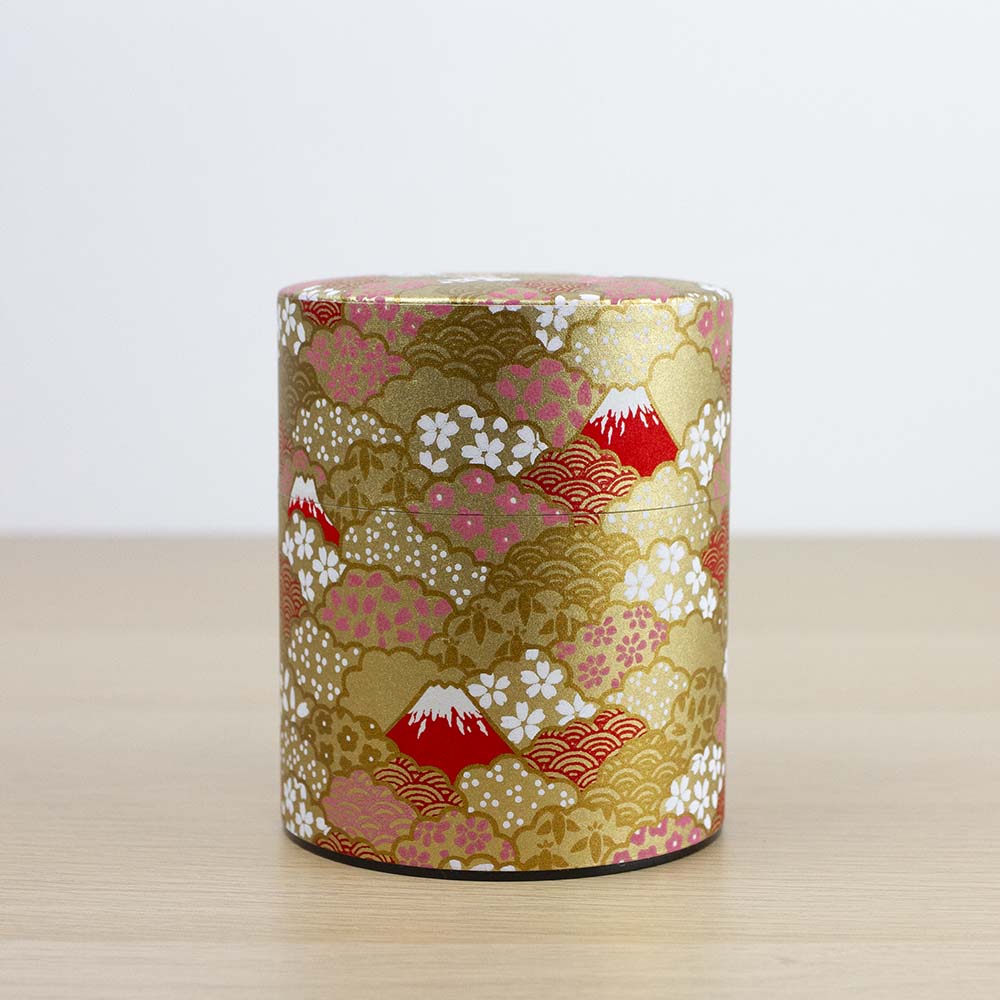 MT FUJI AOMI 200g Washi Wrapped Tea Canister (Wide) - Image 3