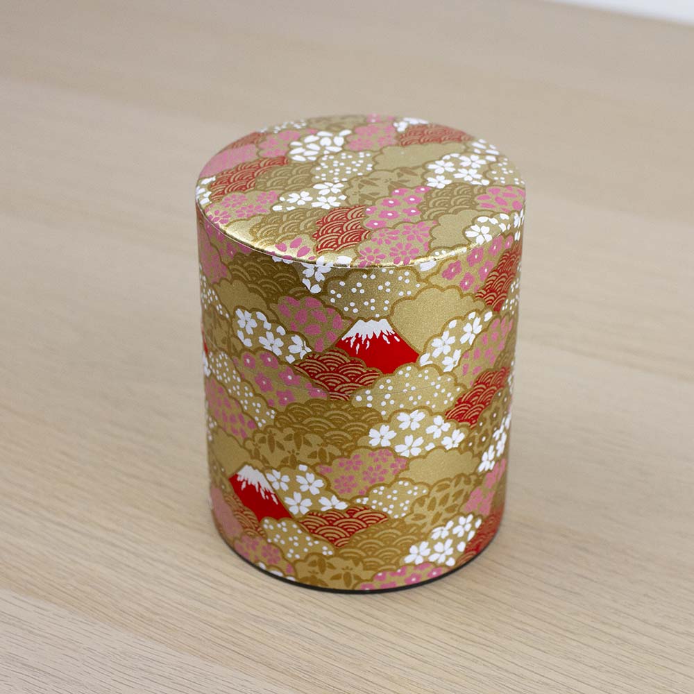 MT FUJI AOMI 200g Washi Wrapped Tea Canister (Wide) - Image 4