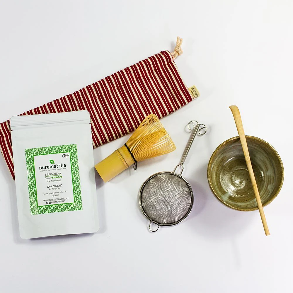 HAKOYA Red Drawstring Travel Bag for Matcha Set - Image 8
