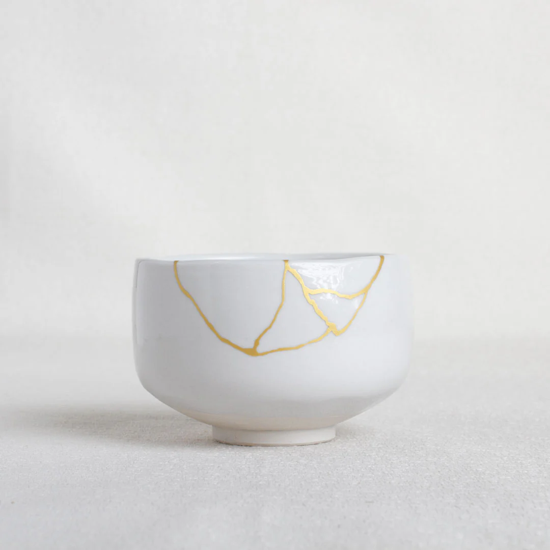 KINTSUGI White Matcha Tea Bowl Chawan (500ml)