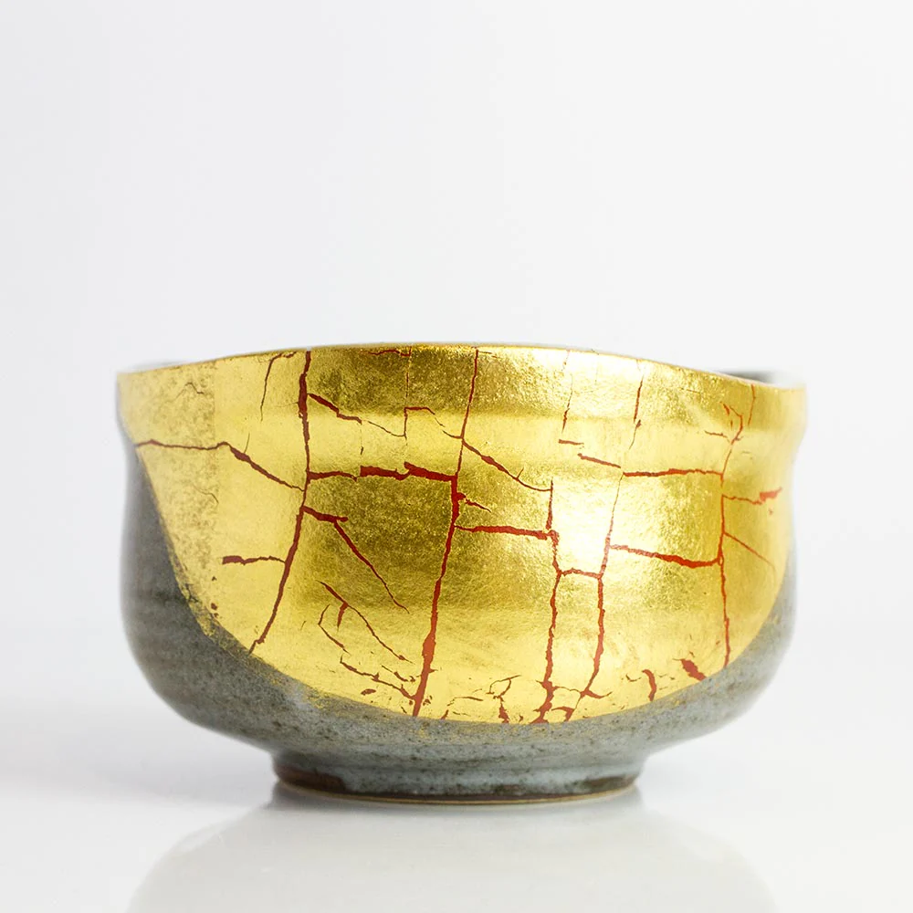 KUTANI Gold Leaf Matcha Bowl Chawan - Image 5