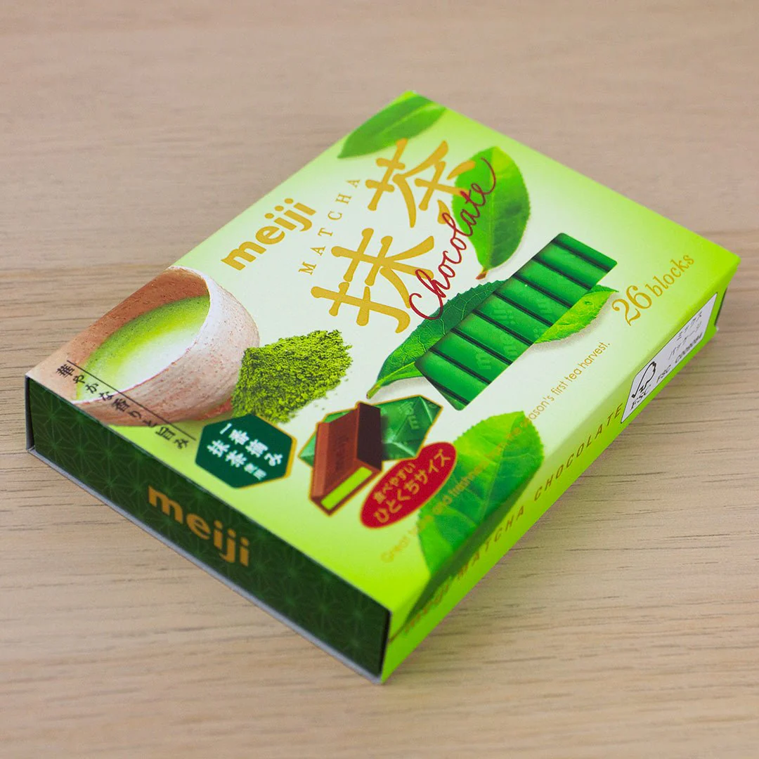 MEIJI Matcha Chocolate 26 blocks - Made in Japan - Image 3