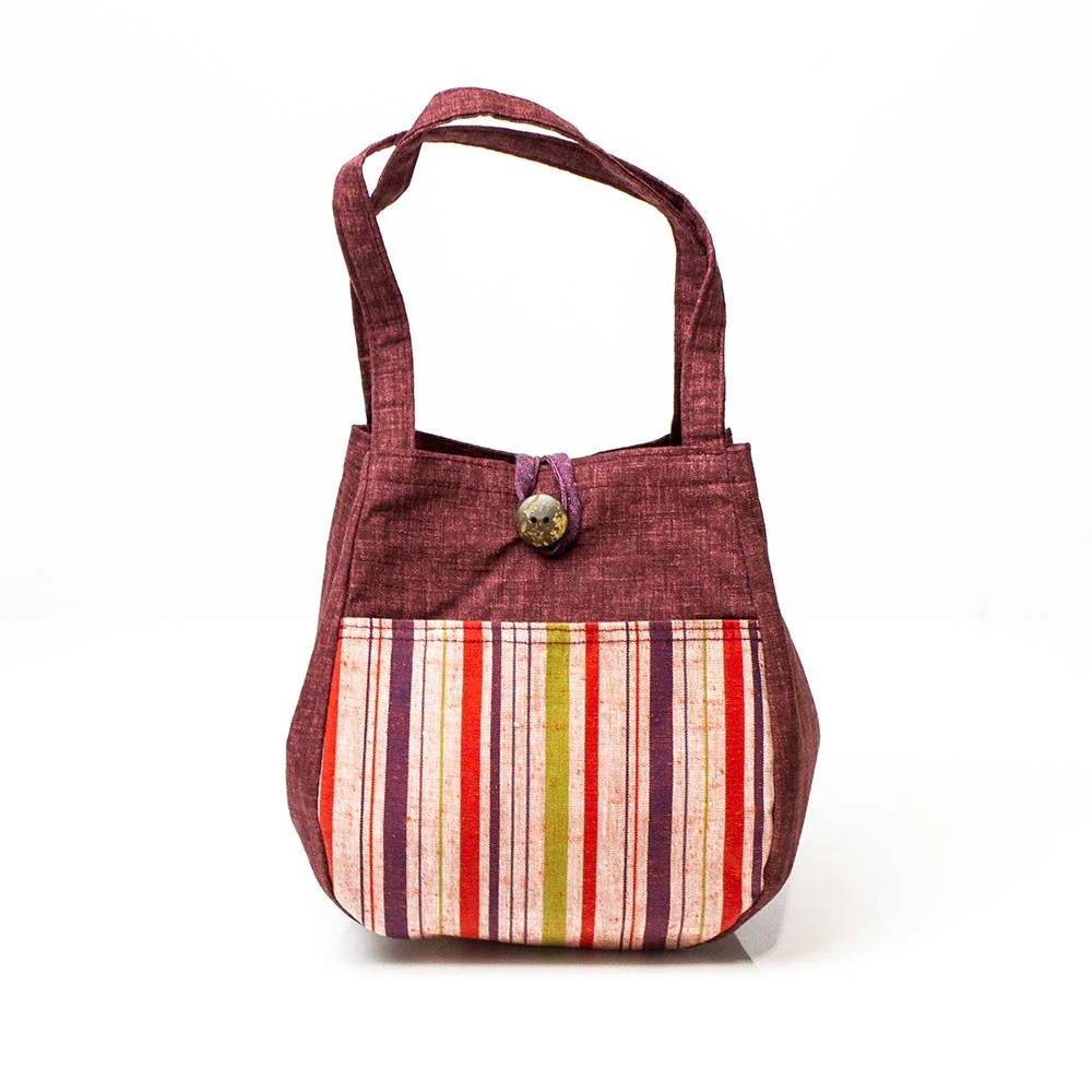Mini Tote Bag with Stripes (Enshu Cotton) - Image 10