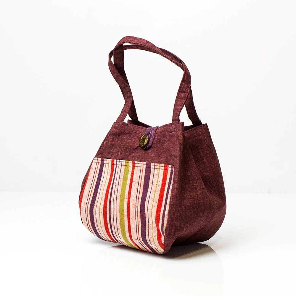 Mini Tote Bag with Stripes (Enshu Cotton) - Image 11