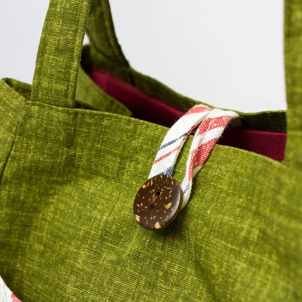 Mini Tote Bag with Stripes (Enshu Cotton) - Image 4