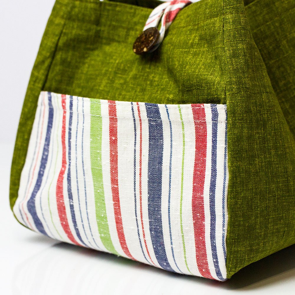 Mini Tote Bag with Stripes (Enshu Cotton) - Image 5