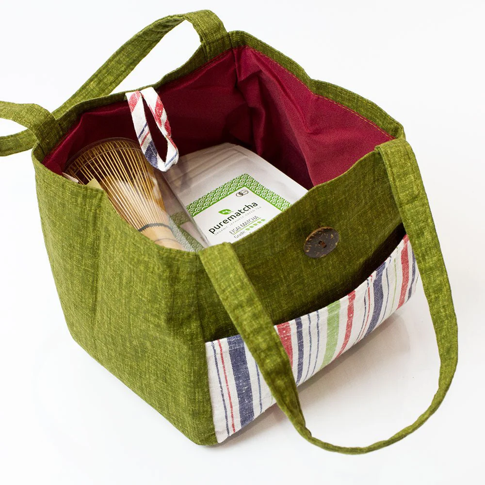 Mini Tote Bag with Stripes (Enshu Cotton) - Image 8