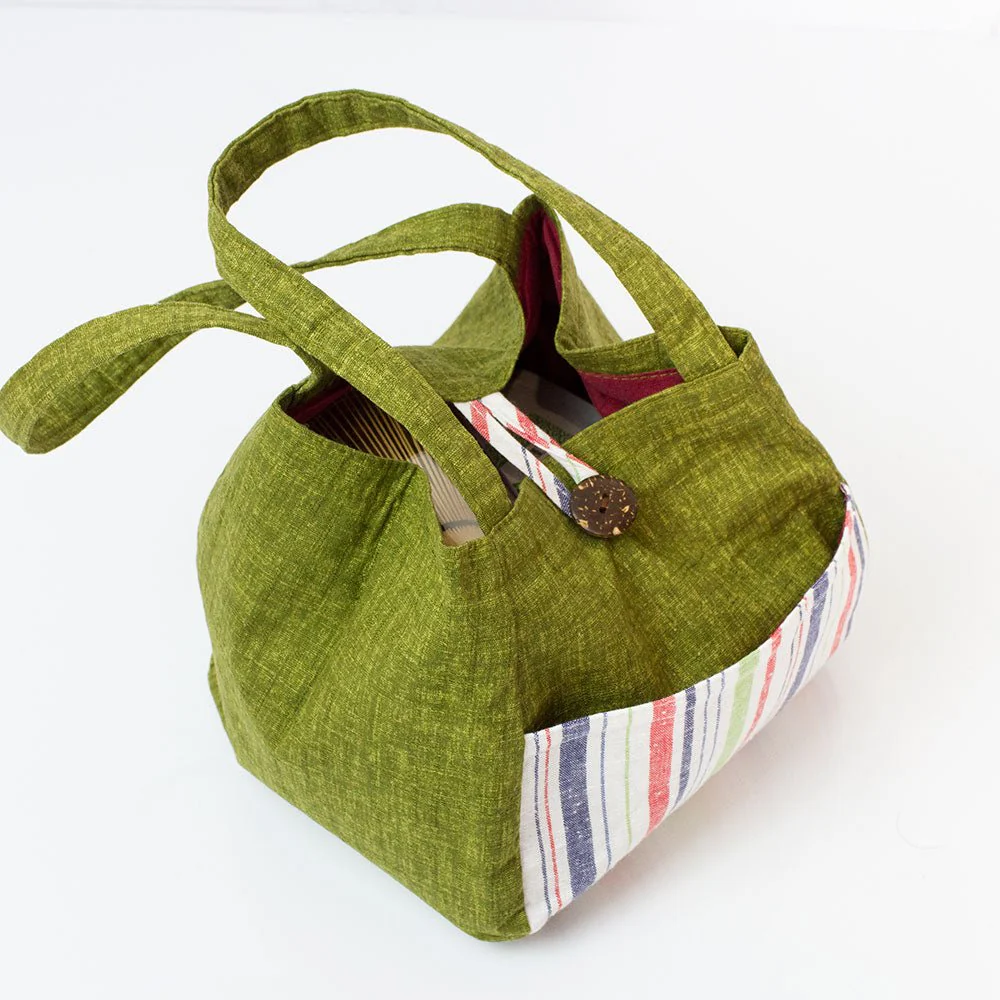 Mini Tote Bag with Stripes (Enshu Cotton) - Image 9