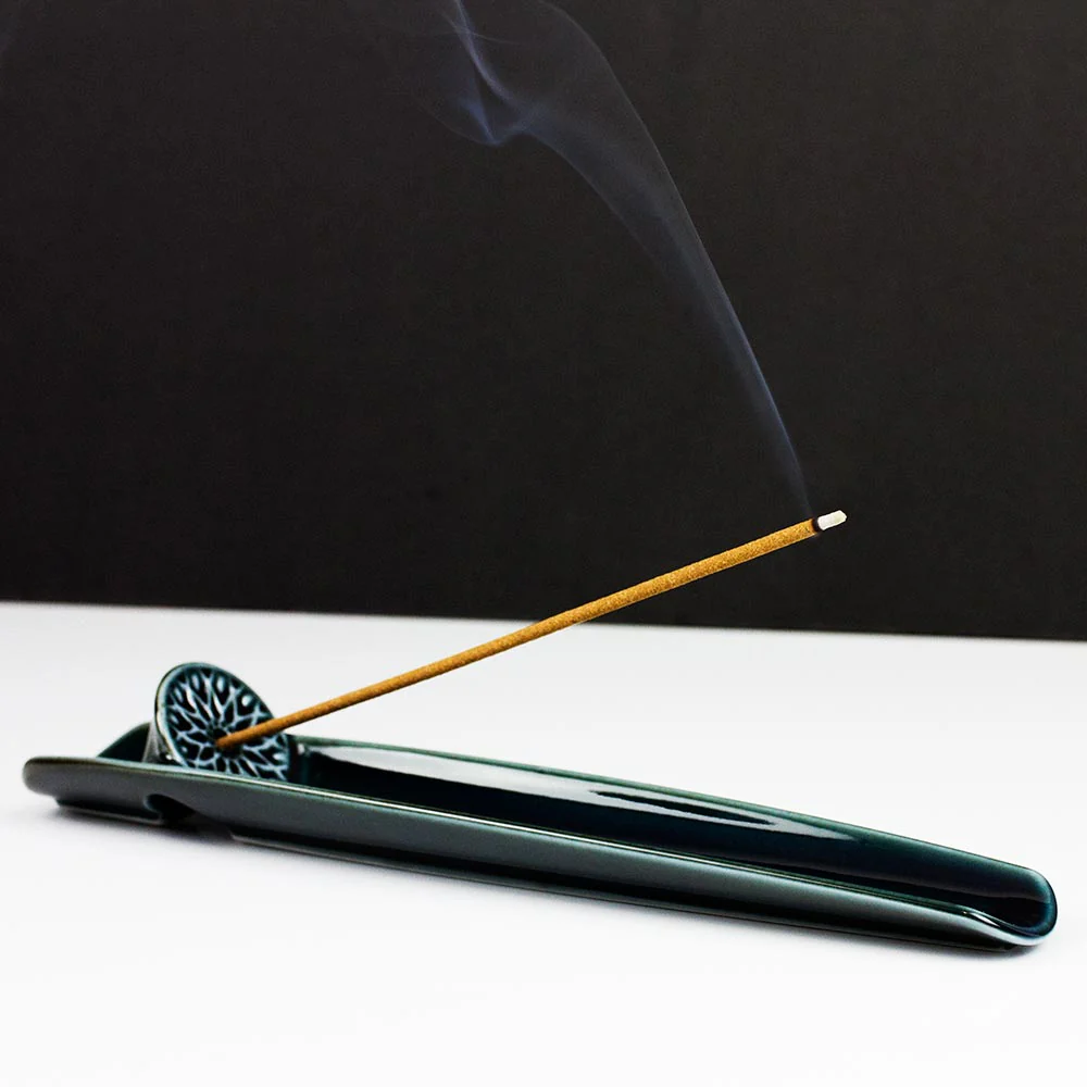ASUMI Navy Ceramic Japanese Incense Holder (Minoware) - Image 3