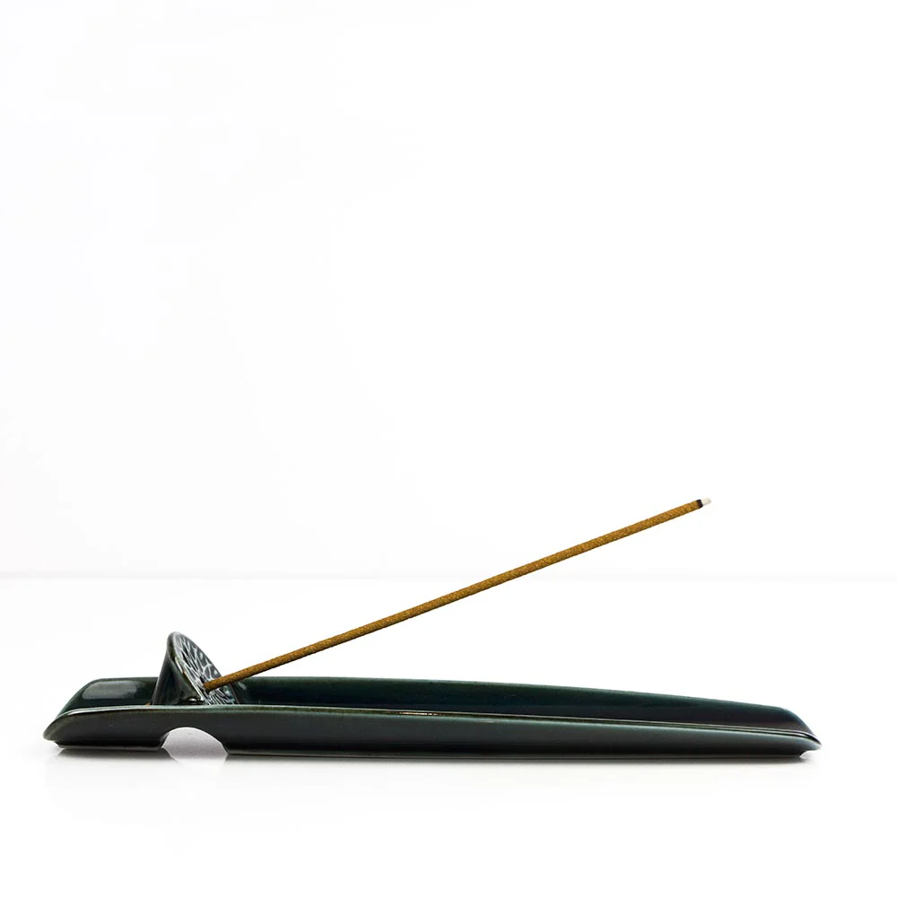 ASUMI Navy Ceramic Japanese Incense Holder (Minoware) - Image 6