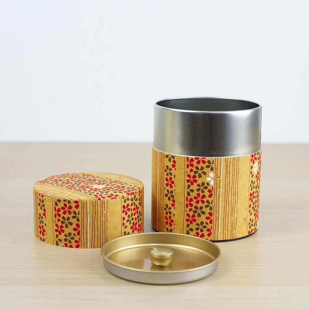 MOKUZAI 200g Washi Wrapped Tea Canister (Wide) - Image 3