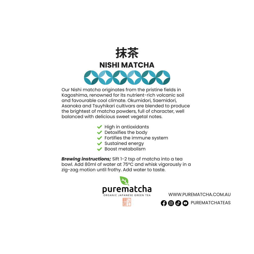 10g NISHI Ceremonial Grade Organic Matcha Sample - Image 4