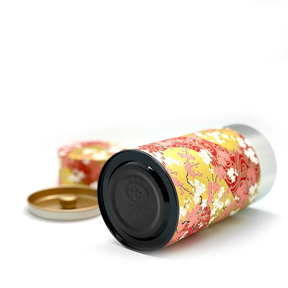 SAKURA Red Washi Paper Tea Canister - Image 3