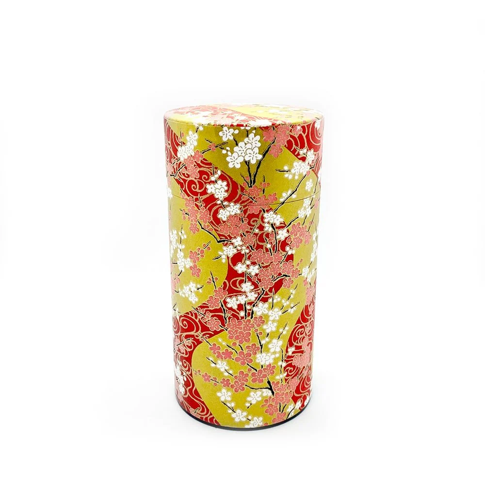 SAKURA Red Washi Paper Tea Canister - Image 4