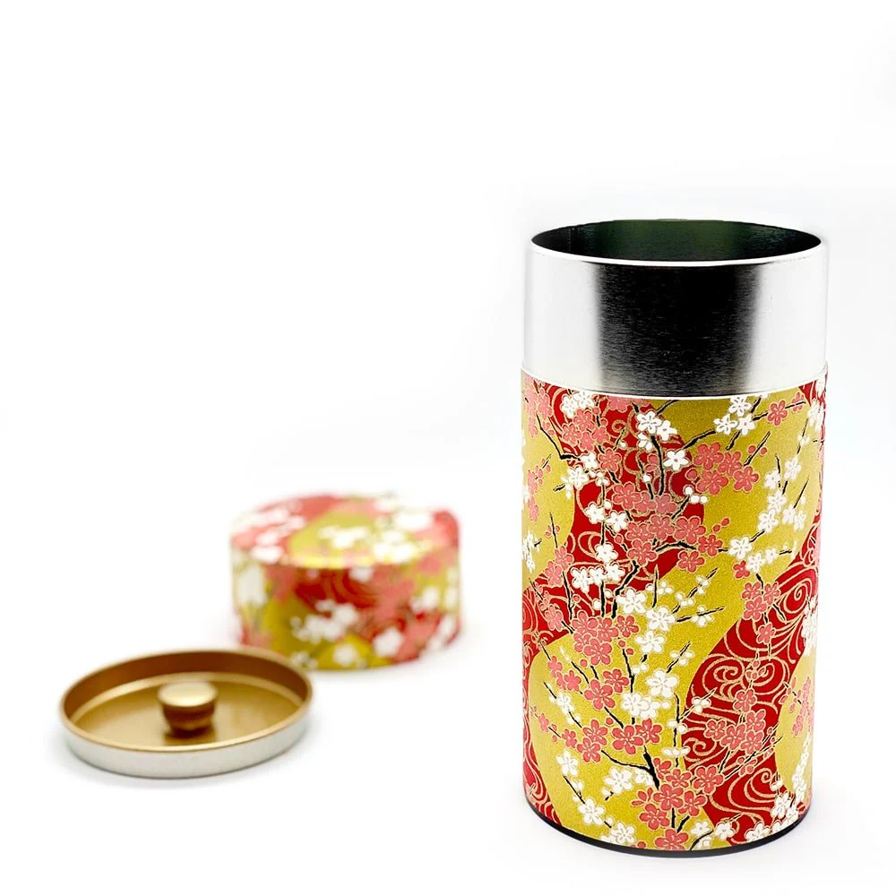 SAKURA Red Washi Paper Tea Canister - Image 5