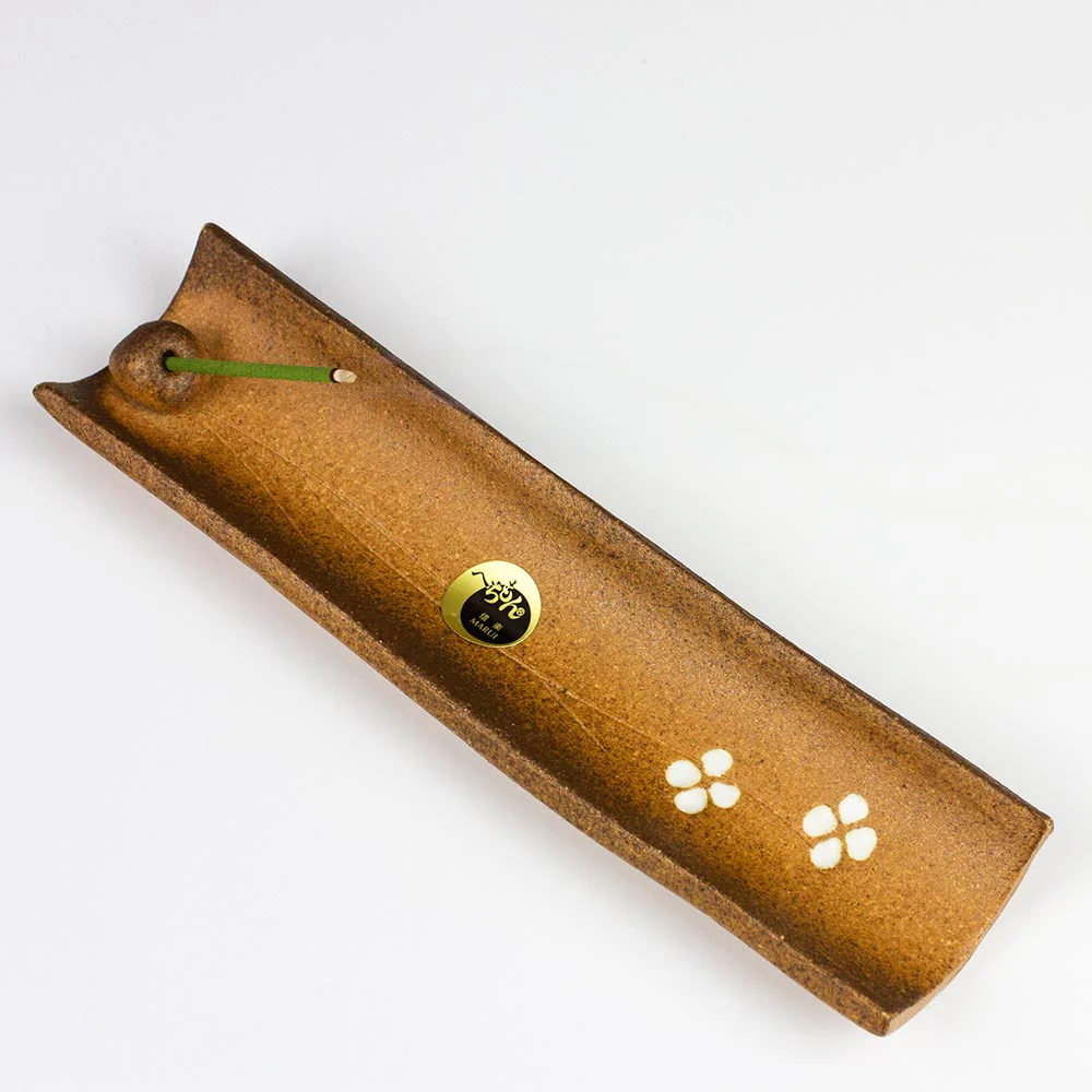SHIGARAKI Cherry Blossom Japanese Ceramic Incense Holder - Image 3