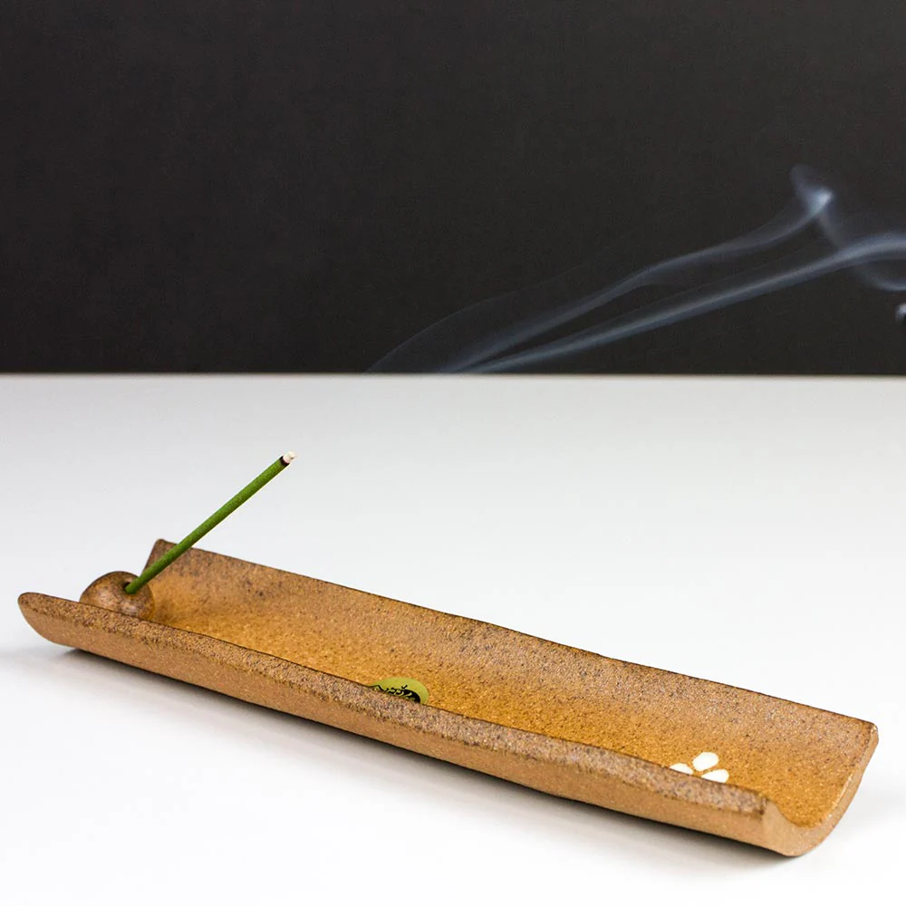 SHIGARAKI Cherry Blossom Japanese Ceramic Incense Holder - Image 4